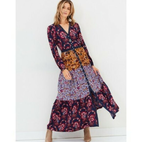 TIGERLILY Paradis Patchwork Maxi Dress RRP$270 - Picture 6 of 16